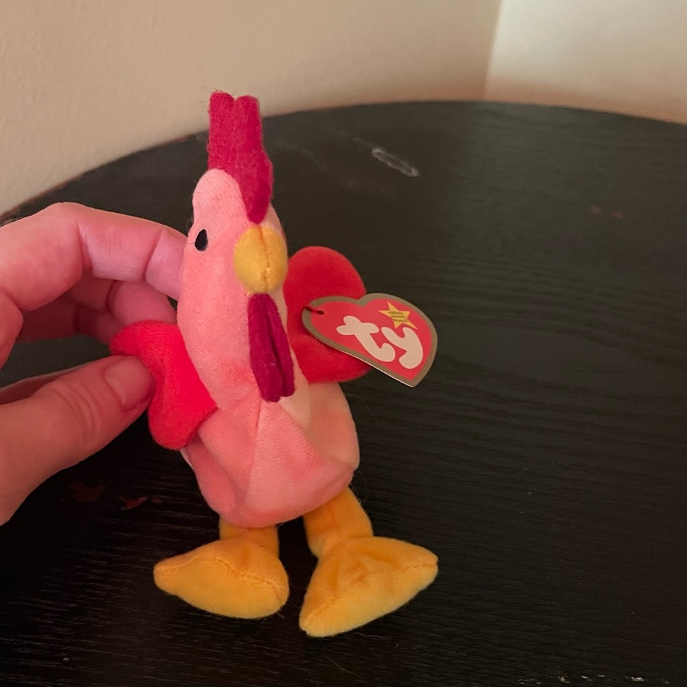 Teenie Beanie Baby Strut the Rooster McDonalds Ty Beanie Baby - Picture 7 of 8